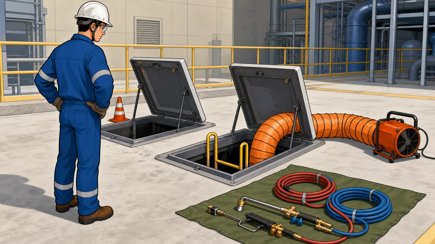Проветривание при газопламенных работах в ОЗП